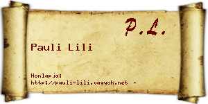 Pauli Lili névjegykártya